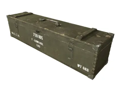 Military Wooden Crate Army Low Poly Low-poly 3D model