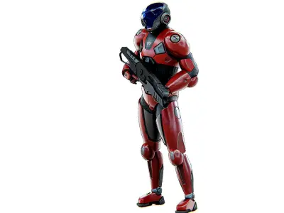 CYBER SOLDIER R-700 Rigged for Unreal Engine - Unity - MIXAMO 3D model