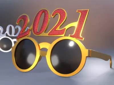 New Year Party Glasses Low-poly 3D model