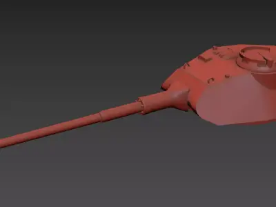 Tiger 2 Turret Porsche Low-poly 3D model