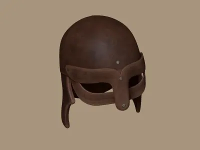 Leather Helmet - Medieval Character Design Low-poly 3D model