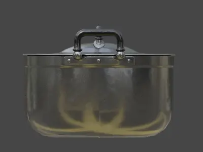 Vintage stainless cooking pot Free 3D model