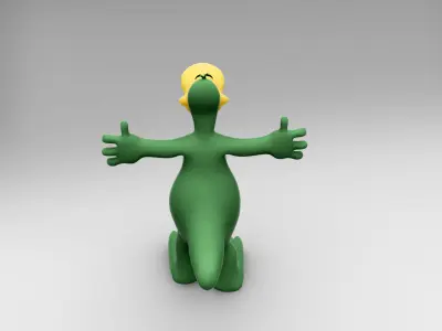 Dinosaur cartoon character 3D model