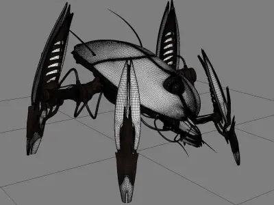 Animated Sci-Fi Quadruped Robot 3D model