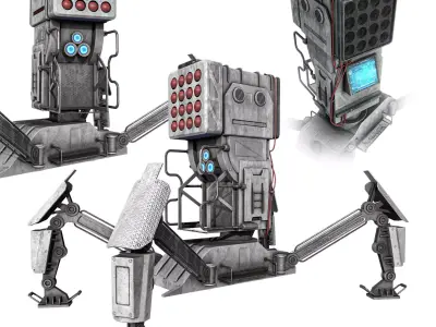 Defense Robot Low-poly 3D model
