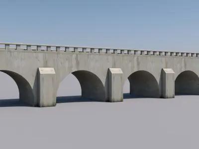  Medieval Bridge Low-poly 3D model