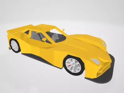 Yellow sports car Free 3D model