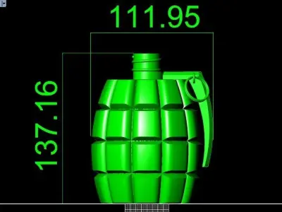 grenade bottle 3D print model