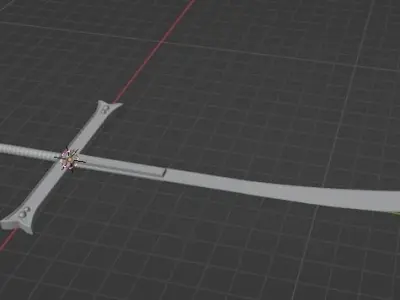  One Piece Mihawk sword Kokuto Yoru Free low-poly 3D model