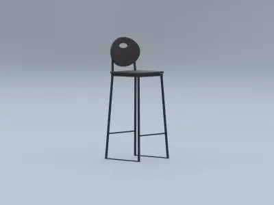 Modern Minimalist Bar Stool 3D model