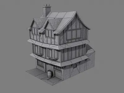 Tudor House Low-poly 3D model