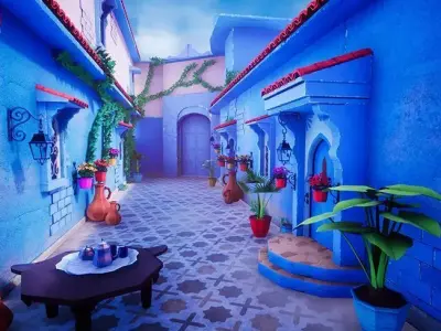 Middle Eastern Street Modular Package 50 Assets Low-poly 3D model