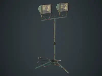 Mobile Construction Light 1B Low-poly 3D model