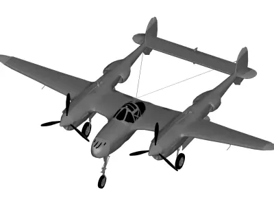 Lockheed P-38 Lightning 3D model