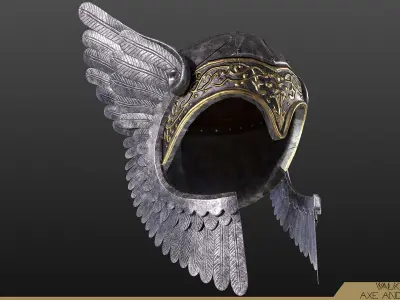 Valkyrie Helmet Low-poly 3D model