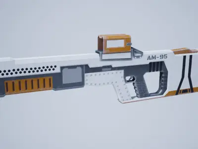 SciFi Guns Pack Low-poly 3D model