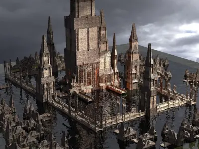 Huge Drake Fort Tower Kit bash 2 3D model