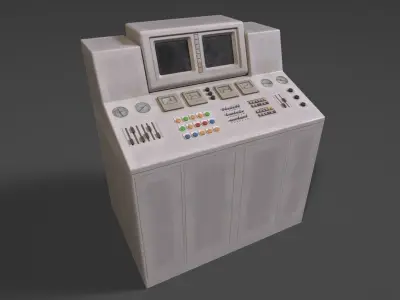 Stylized Retro Control Console Low-poly 3D model