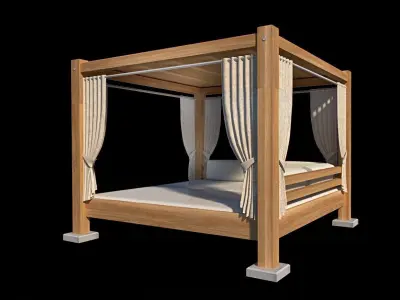 modern designed beach  garden pavilion 3dmodel Low-poly 3D model