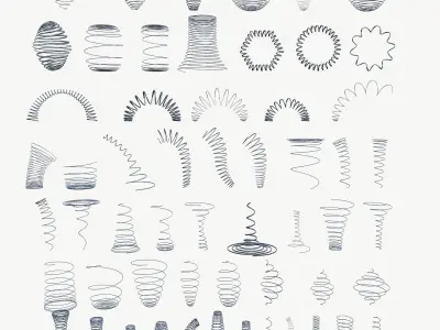 Metal Spiral Spring ULTIMATE COLLECTION 3D model