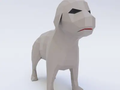 Puppy Dog 3d model  Low-poly 3D model