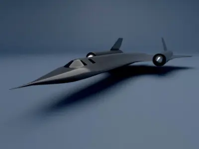 Blackbird SR-71 spy jet Low-poly 3D model