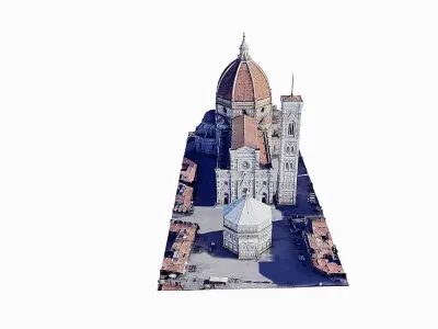 Florence Cathedral-Santa Maria del Fiore Low-poly 3D model