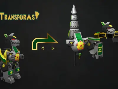 Chibi Dragonzord Free low-poly 3D model