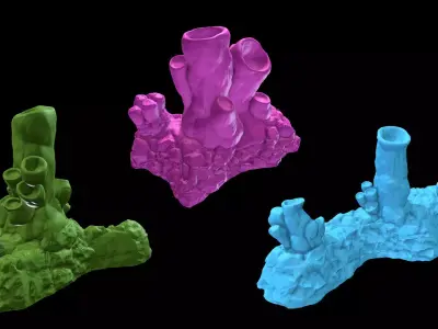 Cavern terrain alien lifeform 3D print model
