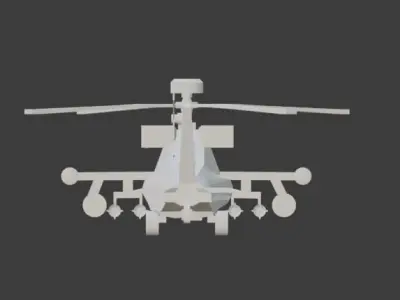Ah-64 helicopter Low-poly 3D model