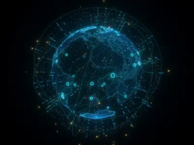 Animated Hologram Planet Earth For Cinema4d 3D model