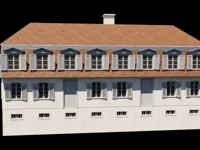 European building collection Low-poly 3D model