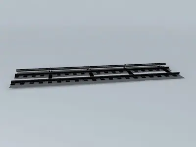 Subway Tracks Detailed Free 3D model