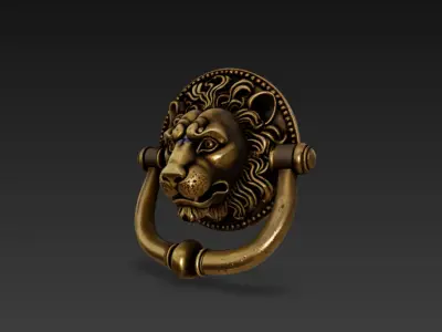  lion-engraved door knocker 3D model