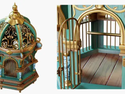 Birdcage Fancy Low-poly 3D model