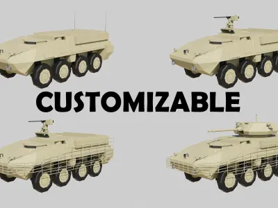 us army vehicle pack low poly  Low-poly 3D model