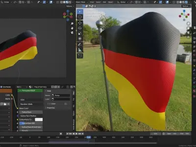 Animated Germany Flags 3D model