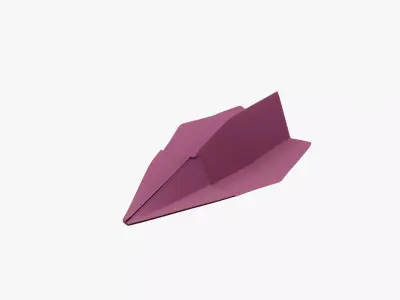 Paper Plane Maroon Low-poly 3D model