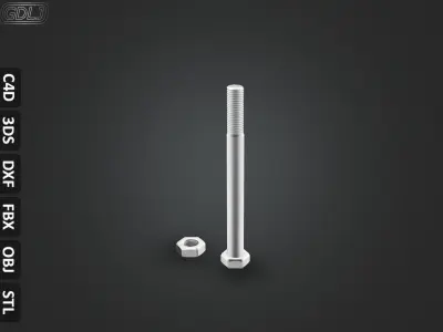 17 Bolts and Nuts 3D model