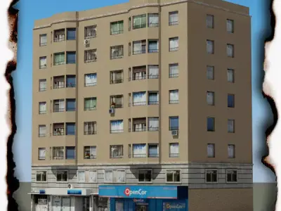 Building apartment Low-poly 3D model