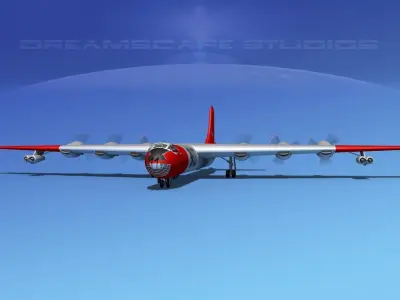 Convair B-36N Nuclear Powered Peacemaker 3D model