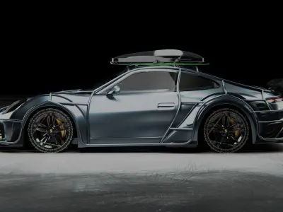 Porsche Carrera Tuned Free low-poly 3D model