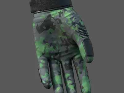 Gloves military combat fantasy futuristic space technology  Low-poly 3D model