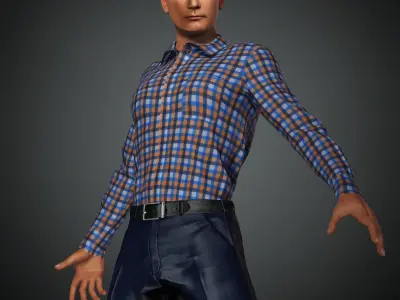 Vladimir Poutine Russian President Character Blender Iclone Low-poly 3D model