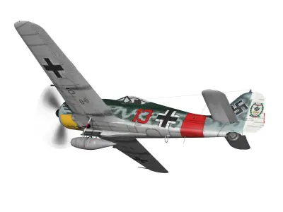 Focke Wulf - FW190 A7 - Red 13 3D model