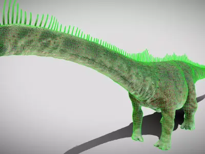 Diplodocus V2 The Whip-Tailed Titan of the Jurassic Low-poly 3D model