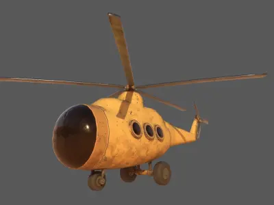 Stylized Cartoony Helicopter - 2 color schemes Low-poly 3D model