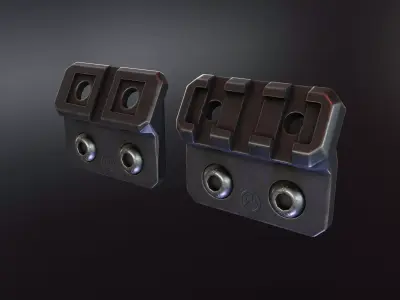 MLOK offset mounts Low-poly 3D model