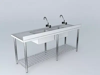Kit 222 Bench Steel 2 Cubas  Alex Marques Free 3D model