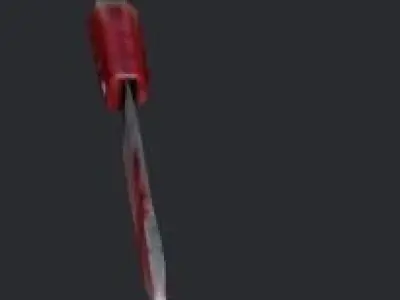 PS2 Style Low Poly Knife With Blood Free low-poly 3D model